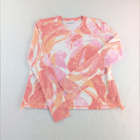 Columbia Women's Pink and Orange Top With Omni Shade Protection - Picture 1 of 11